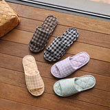 PLAID COTTON SLIPPERS FOR COUPLES NON SLIP_CWSHF0175