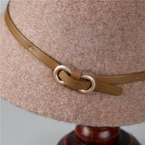 SIMPLE AND VERSATILE BUCKET HAT WITH BELT BUCKLE_CWAH1798