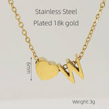 18K GOLD HEART LETTER PENDANT NECKLACE_CWAJE0692