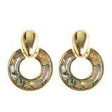 INLAID NATURAL ABALONE HOOP EARRINGS_CWMM4339