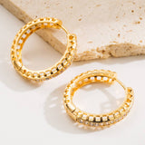 SPARKLING HOOP EARRINGS GOLD TONE LUXURY STYLE_CWMM8533