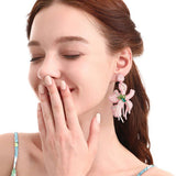 FASHIONABLE HANDMADE FLOWER RICE BEAD EARRINGS_CWAJE1657