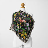 FLORAL SATIN SQUARE SCARF FOR SUMMER SUN WRAP_CWASC0645