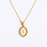 NEW CREATIVE 26 LETTERS PENDANT OVAL NECKLACE_CWMM3771