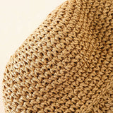 PASTORAL STYLE BEACH STRAW BUCKET HAT_CWAH1416