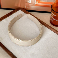 Vintage Leather Wide Headband Women Retro Style_Cwaha07781