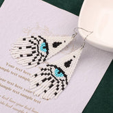 Western Devils Eye Braided Tassel Earrings