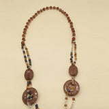 LEOPARD PRINT ACRYLIC LONG HANDMADE NECKLACE_CWMM4565