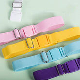 SOLID COLOR PLASTIC BUCKLE ELASTIC BELT_CWABE0681