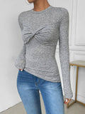 Twisted Long-Sleeved Slimming Base T-Shirt