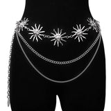 METAL SUNFLOWER WAIST CHAIN BODY CHAIN_CWMM0650