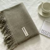 COLORBLOCK TASSEL SCARF THICK WRAP FOR STUDENTS_CWASC2281