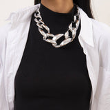 HIP HOP PUNK THICK CHAIN HOLLOW NECKLACE_CWAJE1164