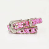 Trendy Rhinestone Needle Buckle Womens Belt