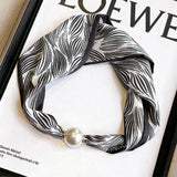 Pearl Magnetic Skinny Silk Neck Scarf_Cwasc03938