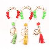 CHRISTMAS NEW SILICONE BEAD BRACELET KEYCHAIN_CWMM1309
