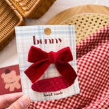 Red Bow Fabric Hair Clip Set For Kids_Cwaha08386