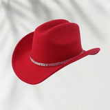 Unisex Ethnic Western Wide Brim Sun Cowboy Hat_Cwah3652