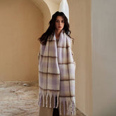 DESIGNER SOFT PLAID FAUX CASHMERE SCARF FOR WINTER_CWASC2326