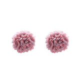 Vintage Rose Fabric Stud Earrings Handmade Chic_Cwmm6259