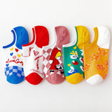 Women Printed Cute Invisible Shallow Boat Socks_Cwms0668