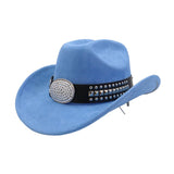 MEN WOMEN SUEDE COWBOY FEDORA HAT WESTERN_CWAH04505