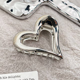 BRIGHT SURFACE HEART SHAPED METAL MINI HAIRPIN_CWAHA0726