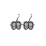 HALLOWEEN SKULL DARK BUTTERFLY EARRINGS_CWAJE1870