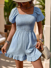 Solid Color Romper With Square Collar