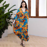 RAYON PRINT BEACH COVER UP WITH WOVEN FRONT_CWMM6213