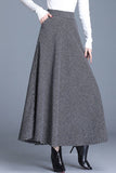 Woolen Thickened Waistline Long Skirt
