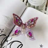 3D BUTTERFLY HAIR CLAW RHINESTONE FLORAL ACETATE _CWASC1583
