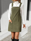 Textured Fabric Adjustable Strap Pocket Dress