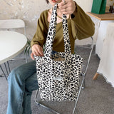 Cwab3905_Leopard Print Large Capacity Canvas Shoulder Bag