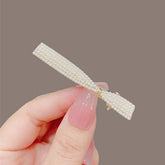 PEARL BOW TIE DUCKBILL CLIP SIDE CLIP BANGS CLIP_CWAHA4659