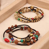 RETRO ETHNIC STYLE TURQUOISE MULTI LAYER BRACELET_CWAJE3977