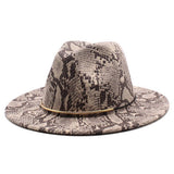 Wool Felt Hat Snake Pattern Retro Outdoor Jazz Hat_Cwah2598