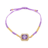 BOHEMIAN COLORED ZIRCON GEOMETRIC SQUARE BRACELET_CWAJE1041