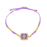 BOHEMIAN COLORED ZIRCON GEOMETRIC SQUARE BRACELET_CWAJE1041