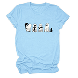 GHOST AND BLACK CAT TEE PLUS SIZE CASUAL TOP_CWTTSL0490