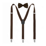 MULTICOLOR SOLID COLOR SUSPENDER CLIP BOW TIE SET_CWMM1105