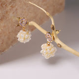 RETRO FASHION ZIRCON ROUND PEARL EARRINGS_CWAJE3792