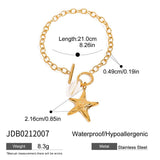 STYLISH 18K GOLD STARFISH SHELL CHARM BRACELET_CWAJE4747