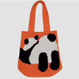Women Casual Panda Knitted Handbag Shoulder Bag_Cwab0850