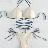 HARD CUP BIKINI SET TIE SIDE SEXY SWIMSUIT_CWMW0193