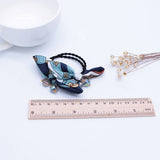 SIMPLE PEARL BOW HAIR TIE_CWAHA1074