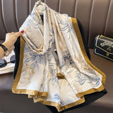 Lightweight Satin Square Scarf For Sun Travel Wr