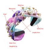 NEW TIE DYE FABRIC PEARL HEADBAND_CWAHA2122