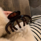 DARK TEA HAIR CLAW MINIMALIST SHARK CLIP FOR WOMEN_CWAHA3961