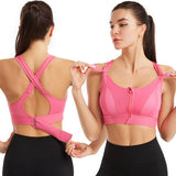 NEW ADJUSTABLE ZIPPER SPORTS YOGA BRA_CWMU0290